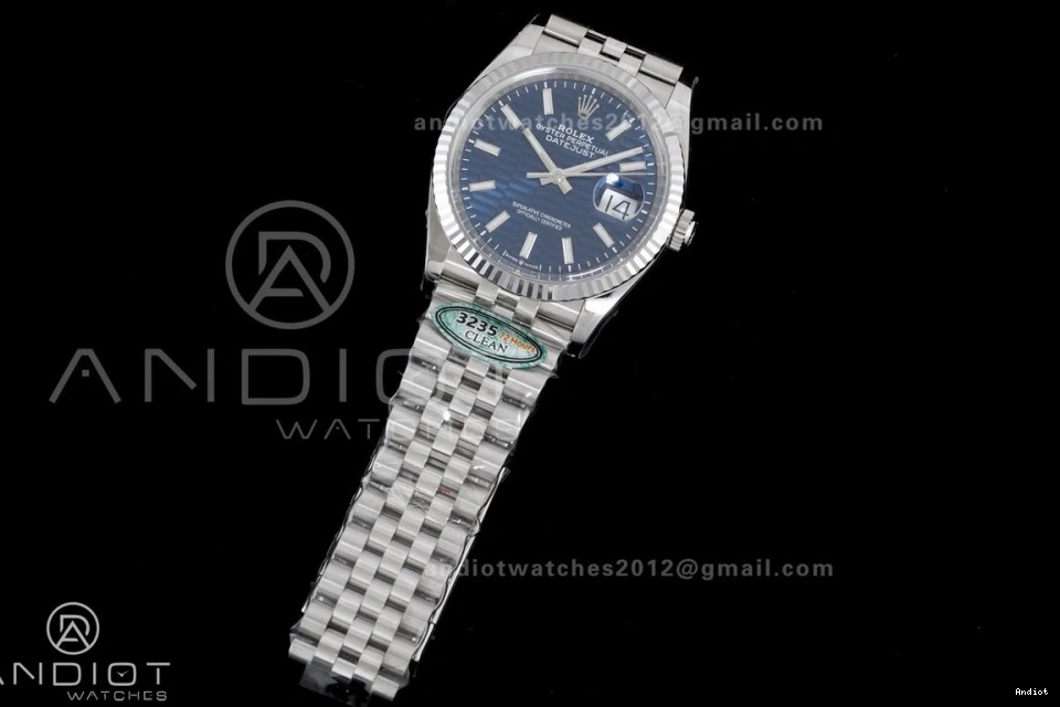 Best Blue Edition Clean 1:1 36 Jubilee DateJust 126234 Steel on Texted Bracelet 904L SH3235 Dial 0515